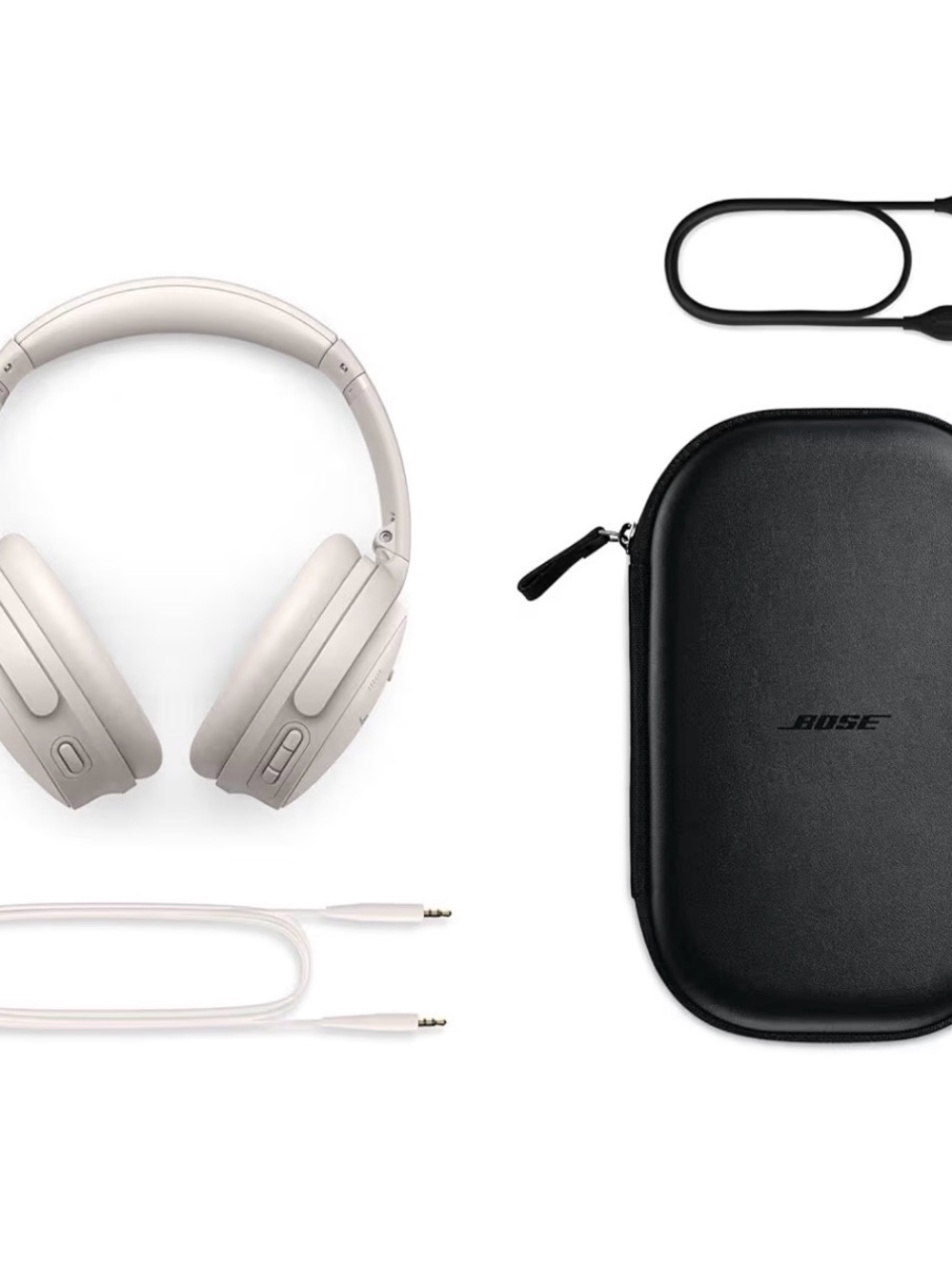Bose QuietComfort 45 Noise Canceling Bluetooth Headphones in White Smoke. - Picture 3 of 13